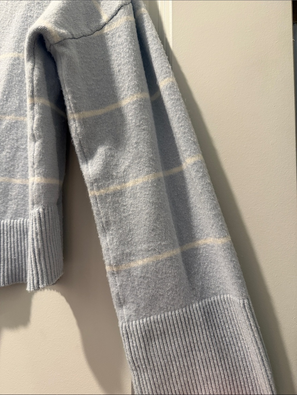 Hippie Rose Light Blue Striped Cropped Crewneck Sweater - Picture 5 of 7